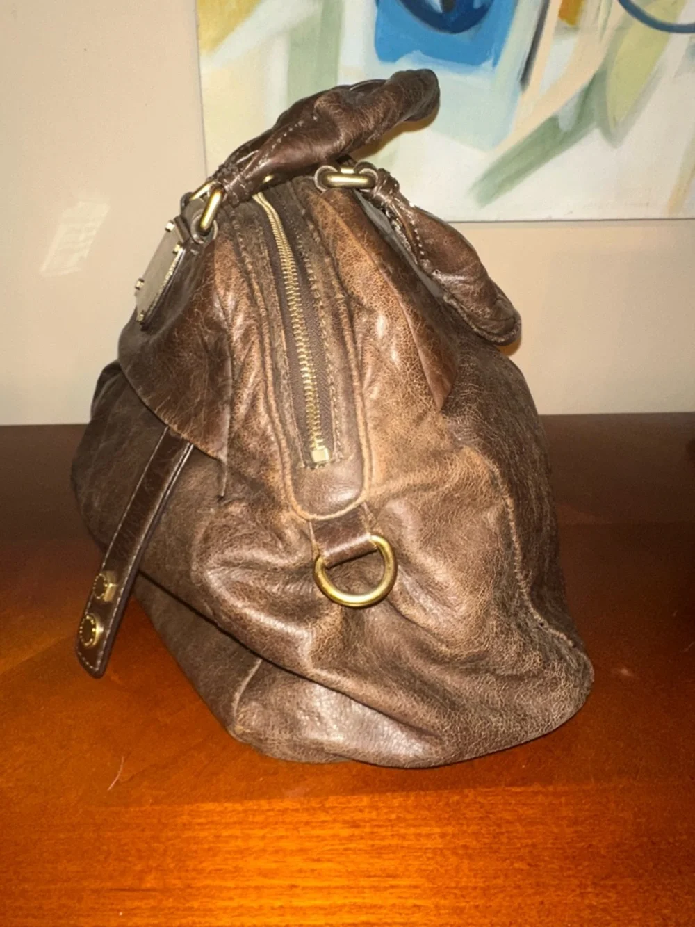 Marc by Marc Jacobs Brown Leather Dome Satchel with Gold Plaqueđ€ - Picture 5 of 9